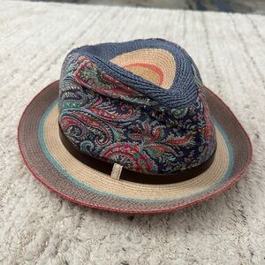 GREVI Italy Striped Paisley Multicolor Hat Size Medium